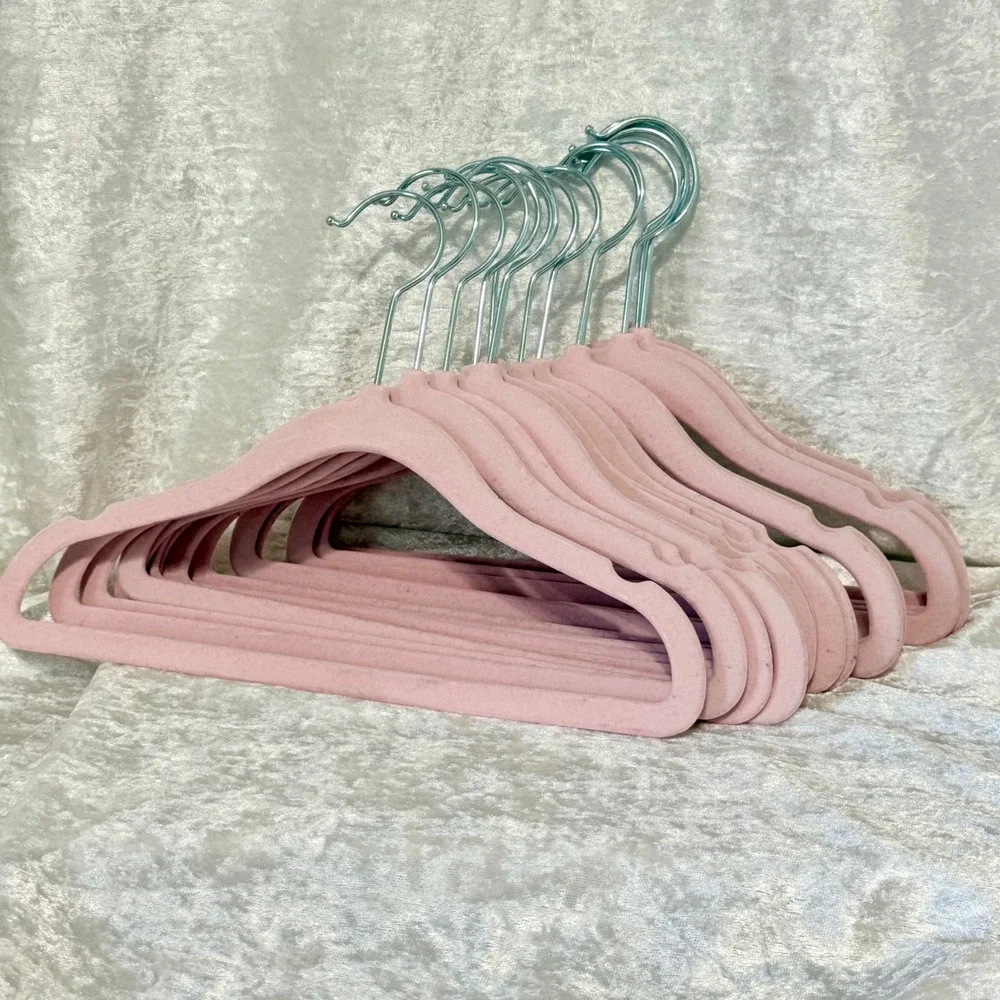 15 Pack Kids Velvet Hangers Non Slip Slim Space Saving‎ Pink